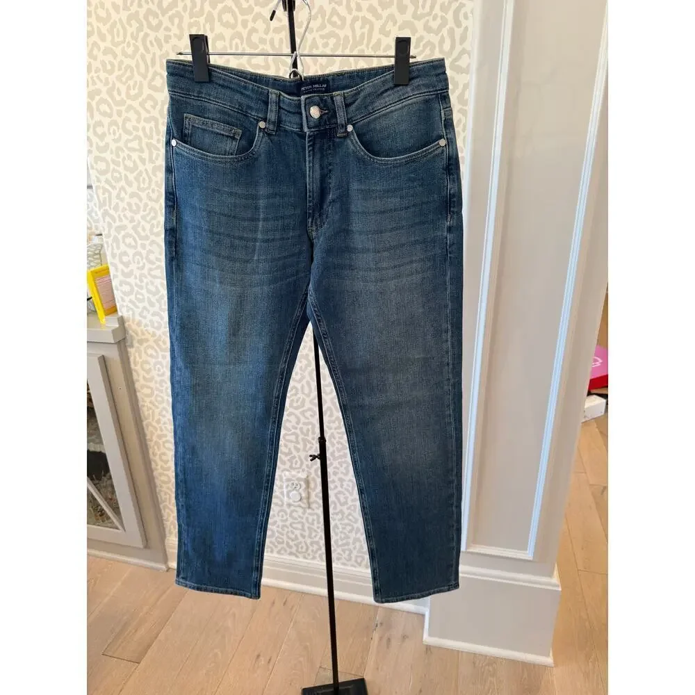 Peter Millar Men's True Blue Wash Vintage Washed Five-Pocket Denim Jeans Size 30